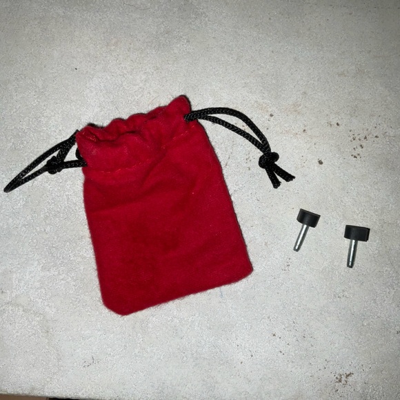 Christian Louboutin Black Heel Replacement Tips With Red Dust Bag - Picture 2 of 2